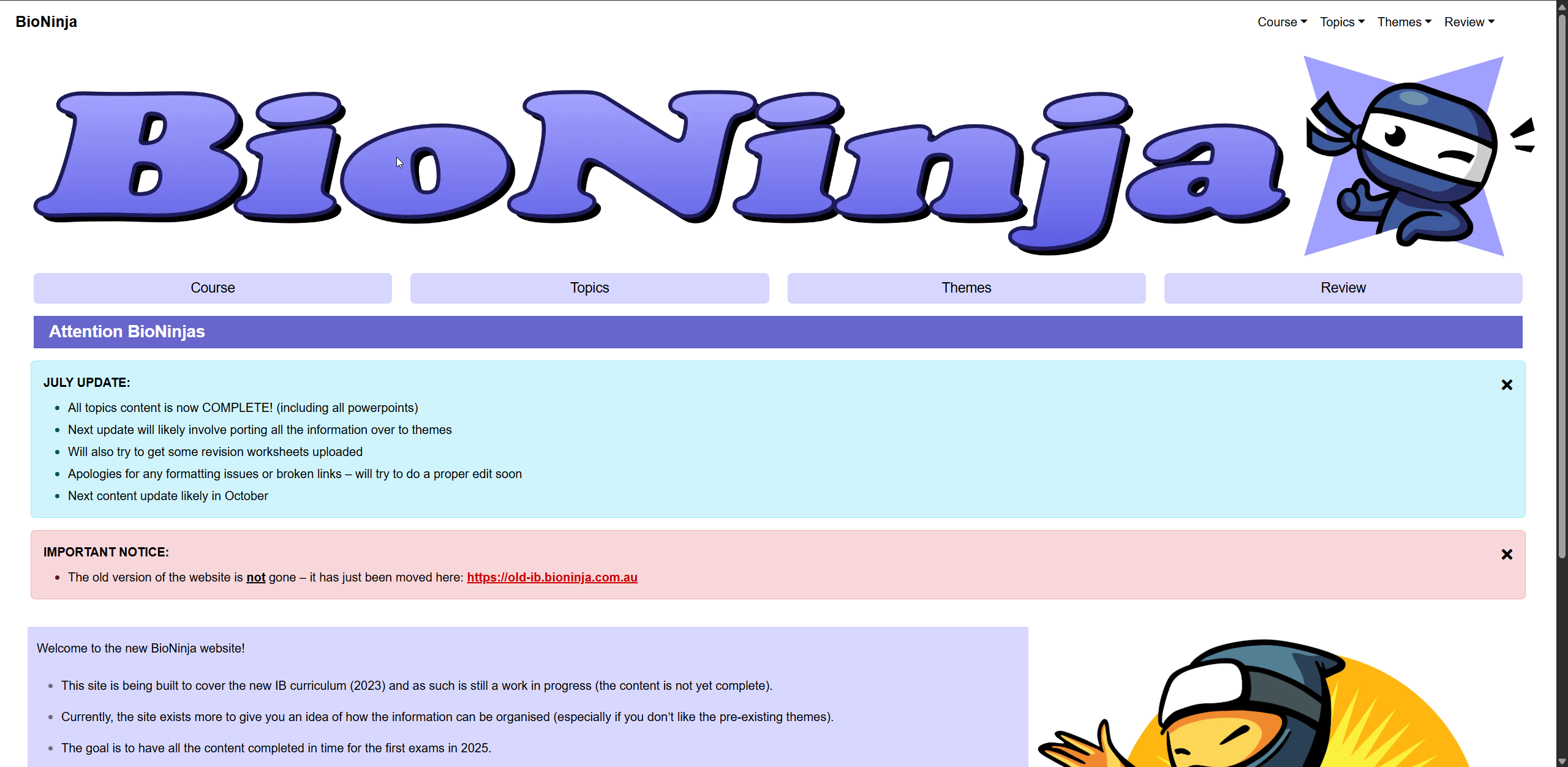 Preview of BioNinja biology resource